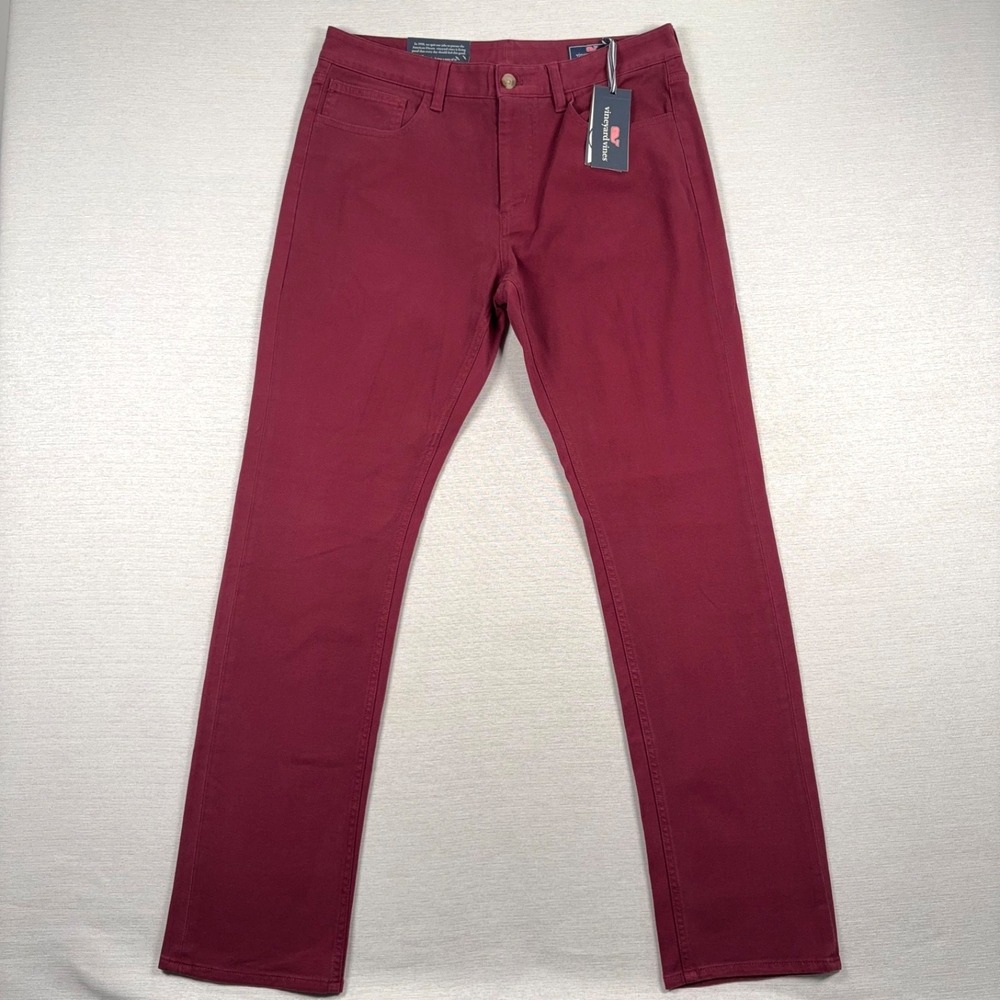Vineyard Vines Cavalry Twill 5-Pocket Pants Classic Fit Mens Size 32x32 Crimson